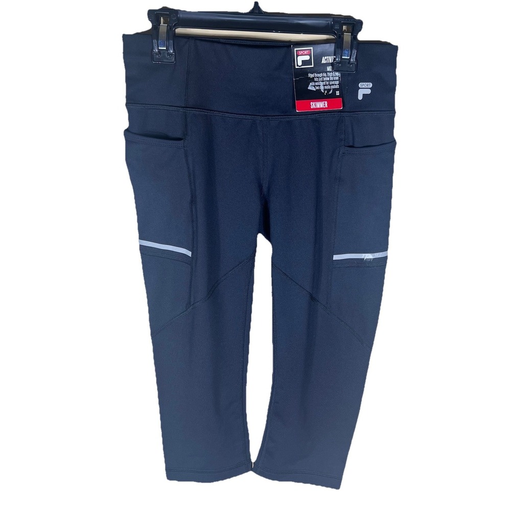 Fila Sport Activate Skimmer Leggings Womens XS Black Cropped Yoga Pants NWT